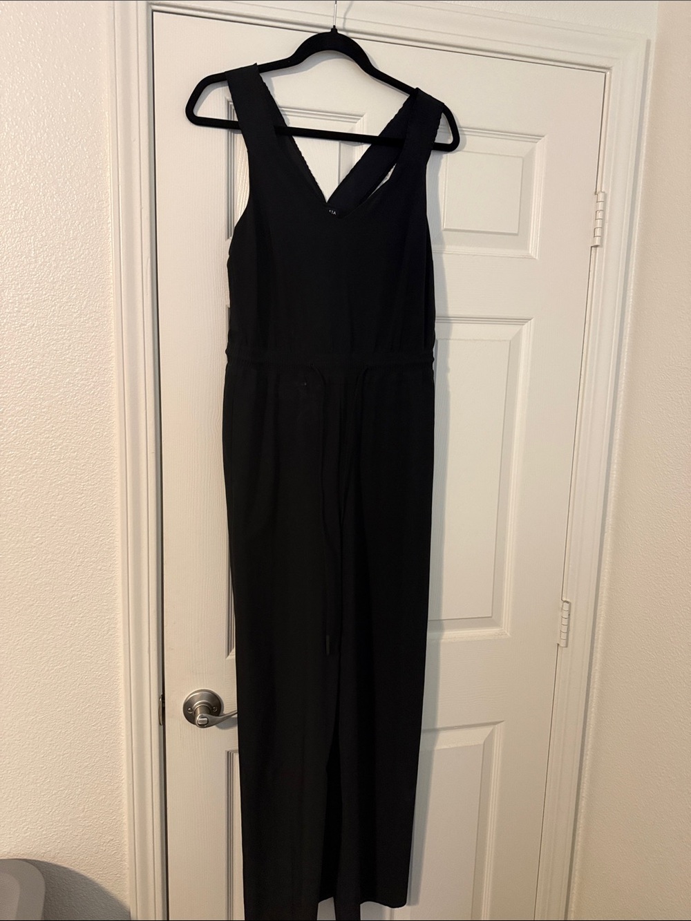 Athleta Black V-Neck Sleeveless Jumpsuit